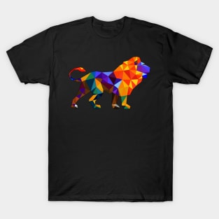 Polygonal Lion Geometric Design T-Shirt